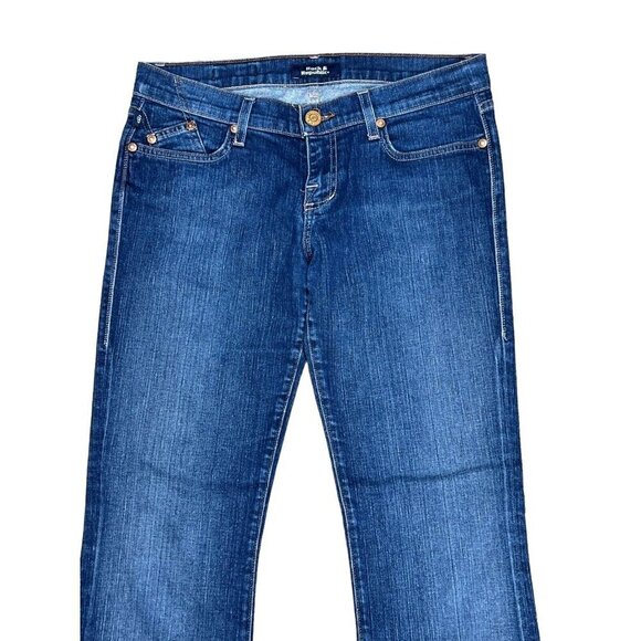 Rock & Republic Jeans Womens Size 29 Blue Denim Flare Leg Stretch Low‎ Rise - Picture 2 of 13